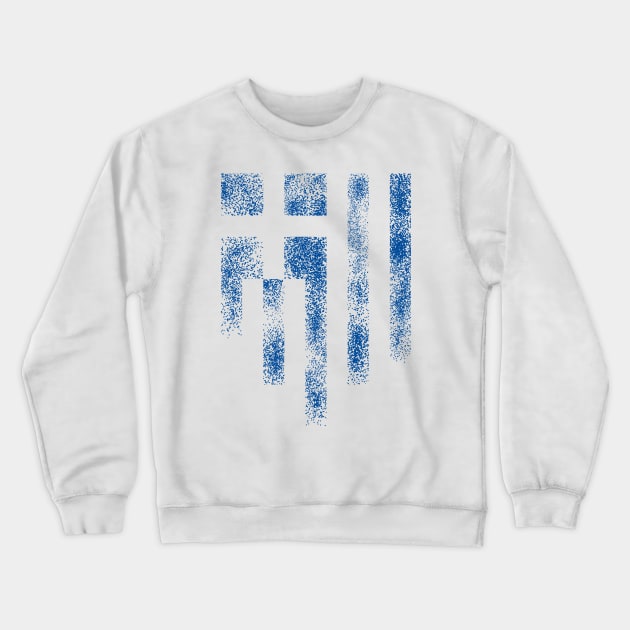 Greece Flag Shabby Crest Crewneck Sweatshirt by Nikokosmos